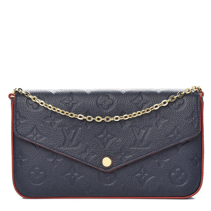 Louis Vuitton Empreinte Pochette Felicie Chain Wallet Marine Rouge 1 of 11