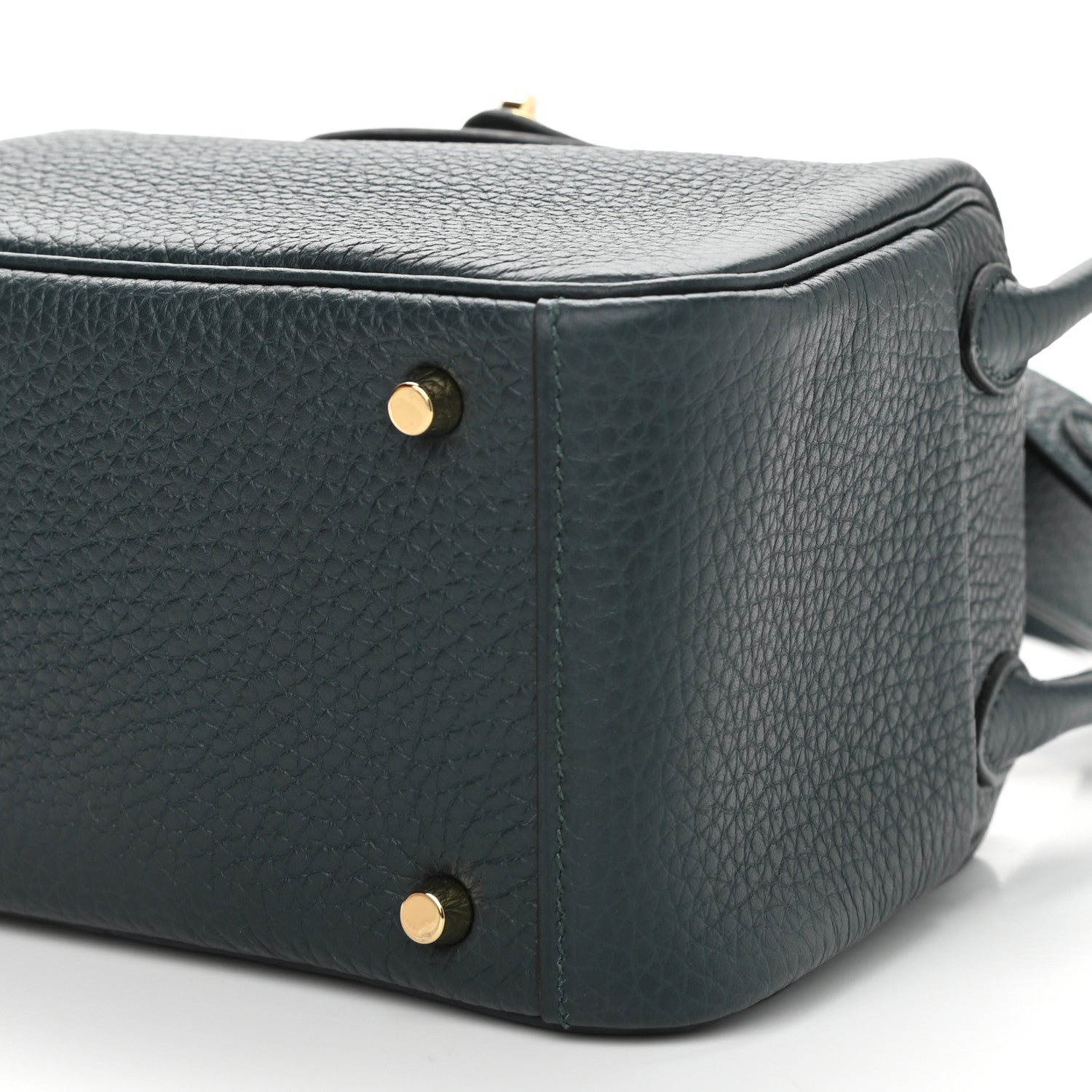 Hermes Taurillon Clemence Mini Lindy 20 Vert Cypress 9 of 10