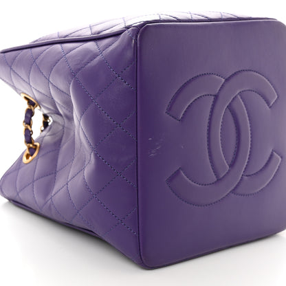 Chanel Calfskin Quilted Bucket Bag Purple 12 of 13