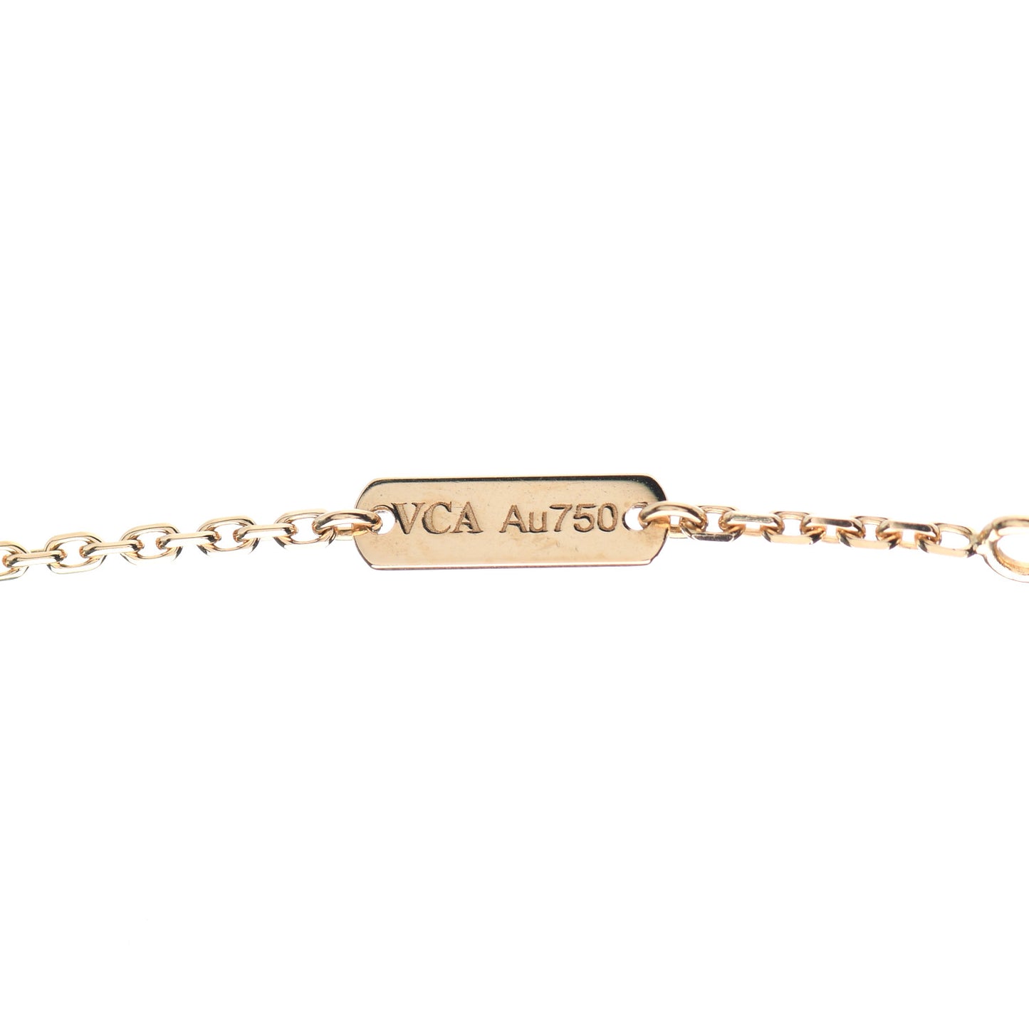 18K Yellow Gold Mother of Pearl Vintage Alhambra Pendant Necklace