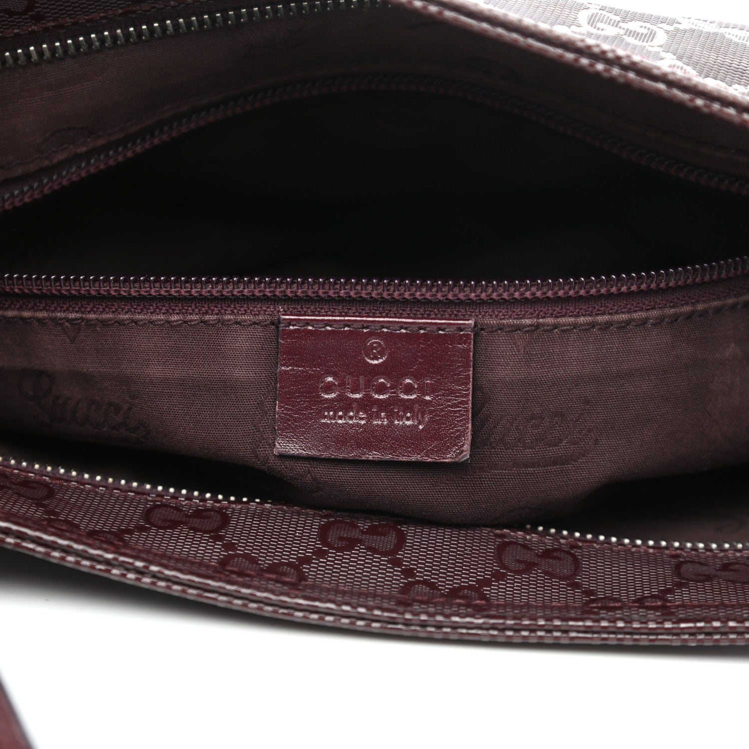 Gucci Imprime Monogram Small Flat Messenger Bag Bordeaux 6 of 11