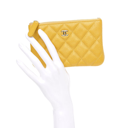 Chanel Caviar Quilted Small Cosmetic Case Yellow 2 of 8