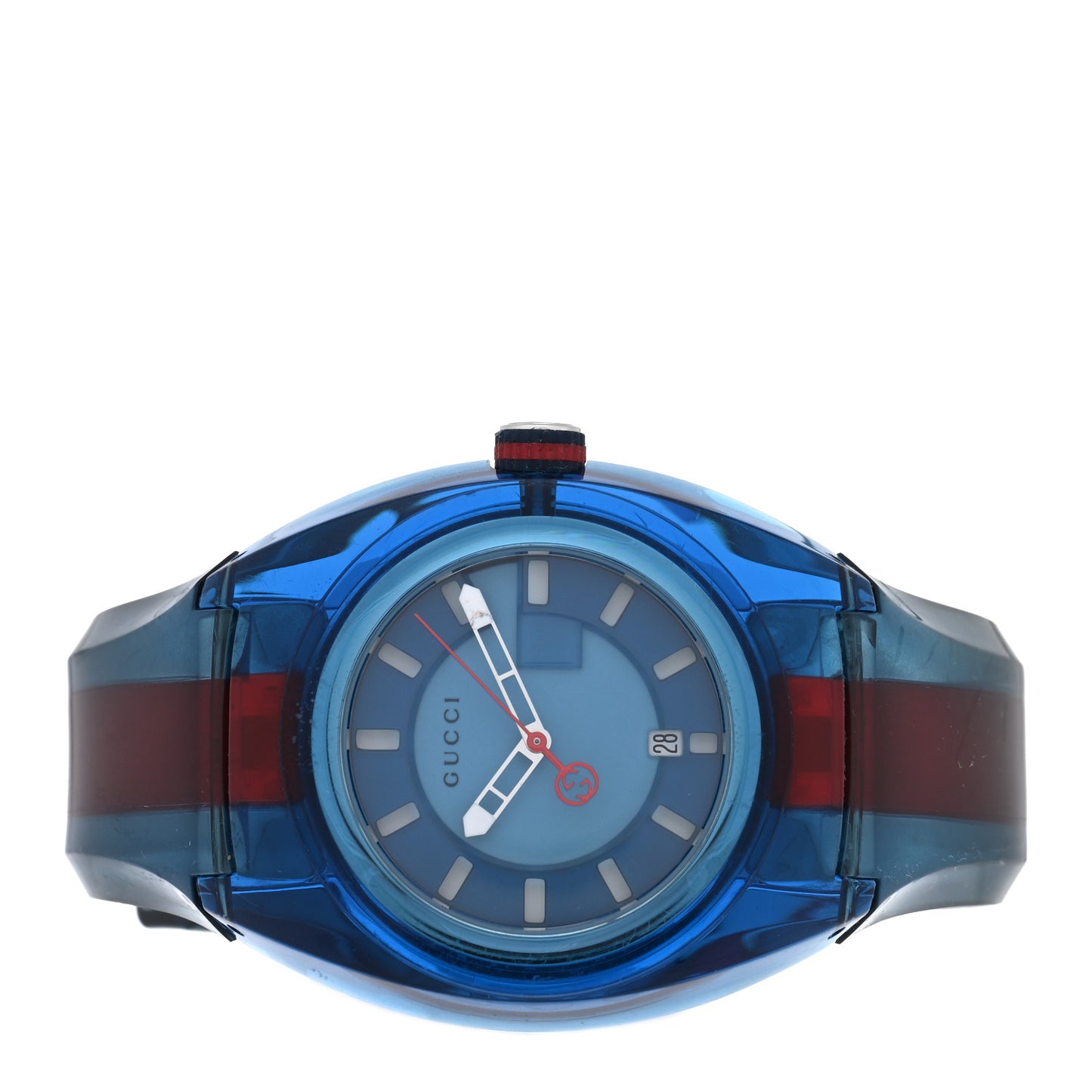 Stainless Steel Rubber 46mm Sync Web Quartz Watch Blue