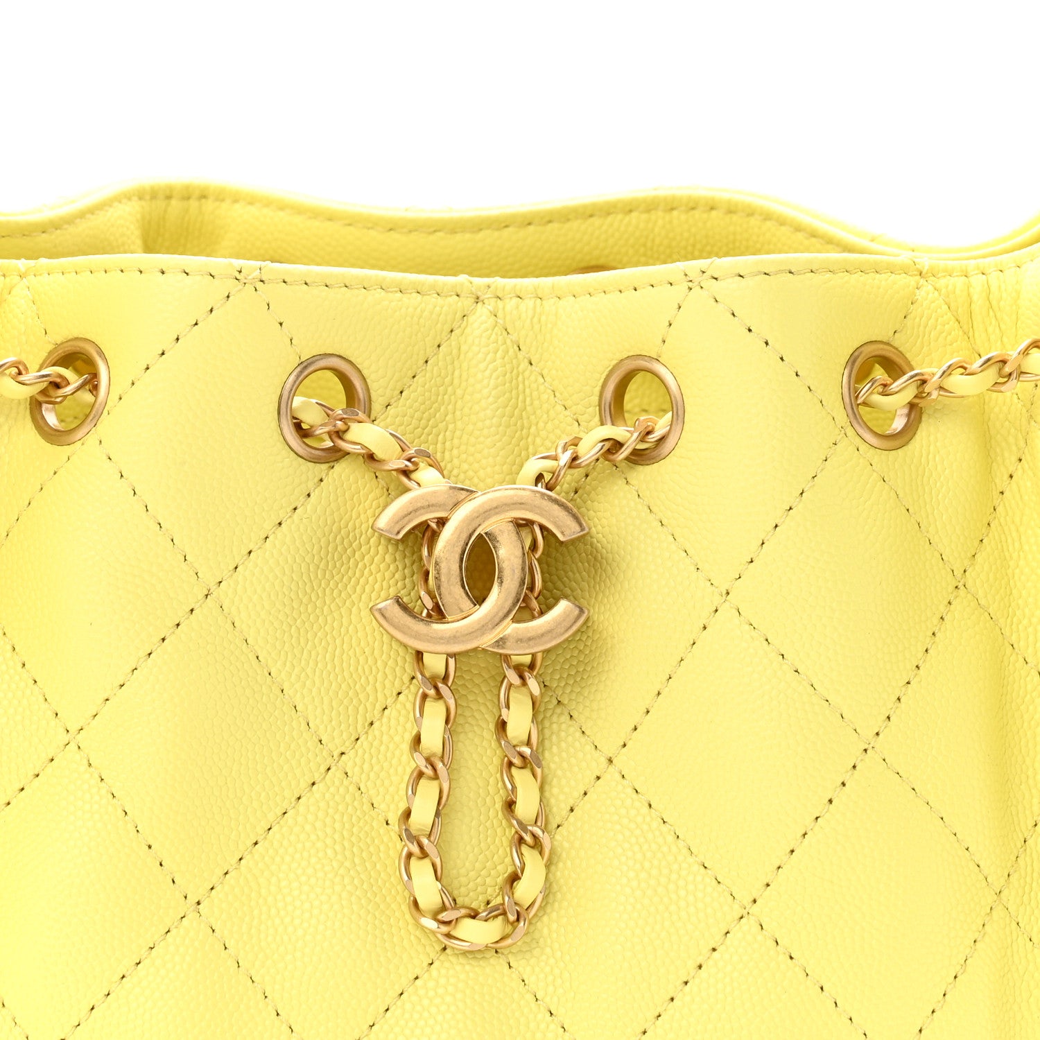 Chanel Caviar Quilted Mini Chanel 25 Handbag Light Yellow Light Yellow 8 of 11