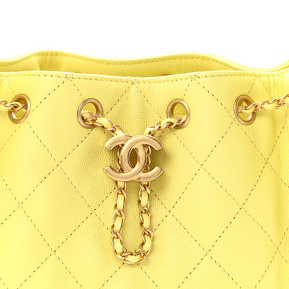 Chanel Caviar Quilted Mini Chanel 25 Handbag Light Yellow Light Yellow 8 of 11