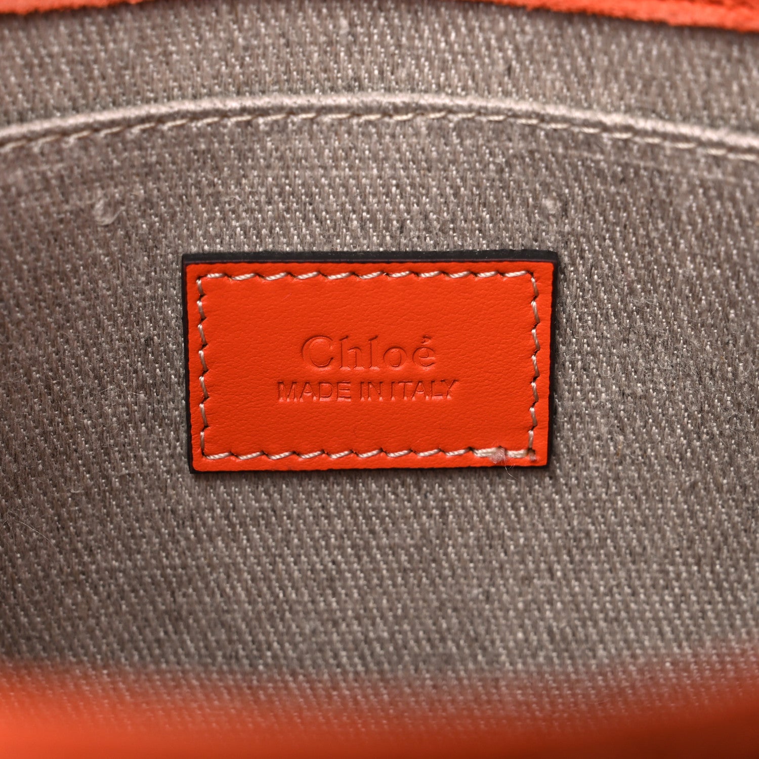Chloe Suede Calfskin Small Woody Ribbon Tote Rusted Orange 6 of 8