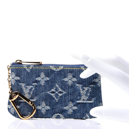 Louis Vuitton Monogram Denim Key Pouch Blue 2 of 9