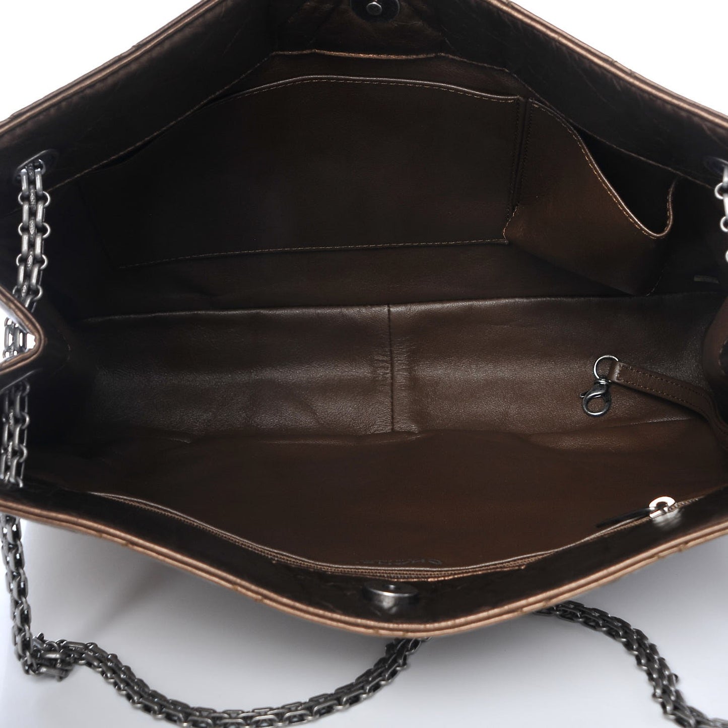 Aged Calfskin Quilted Reissue 2.55 Tote Bronze