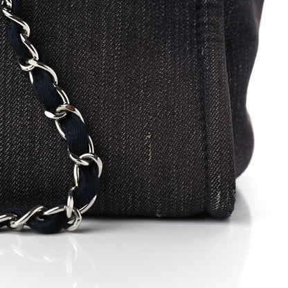 Chanel Denim Large Deauville Tote Dark Blue 11 of 15