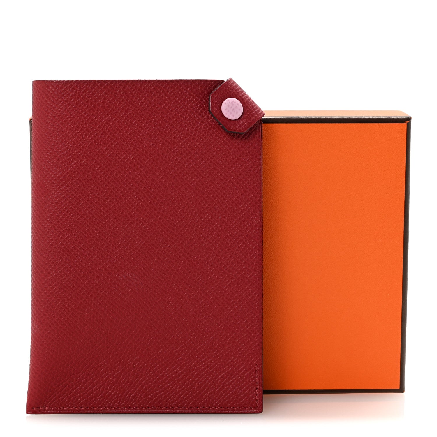 Hermes Epsom Tarmac Dot PM Passport Holder Rouge Grenat 1776466