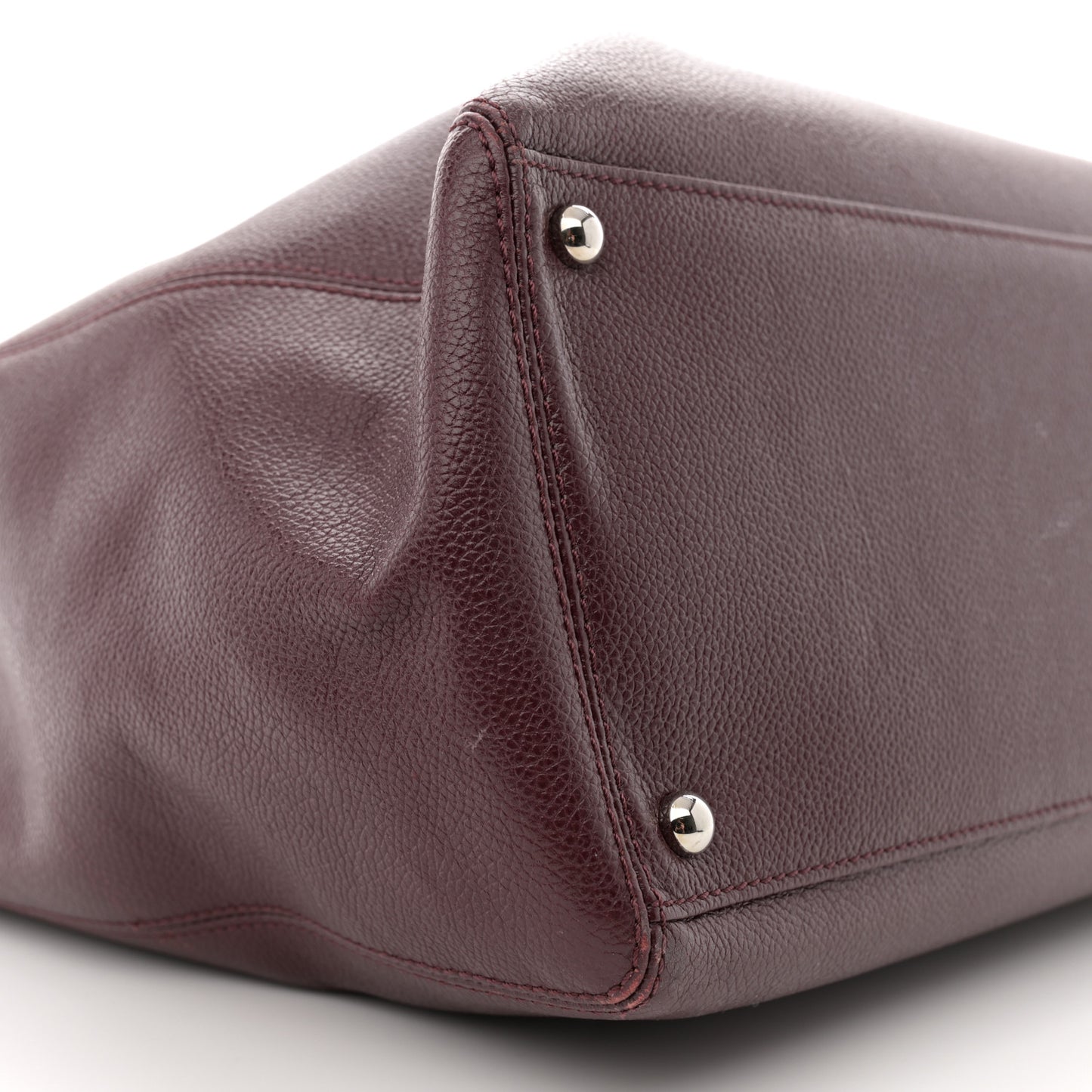Calfskin Cerf Executive Shopper Tote Burgundy