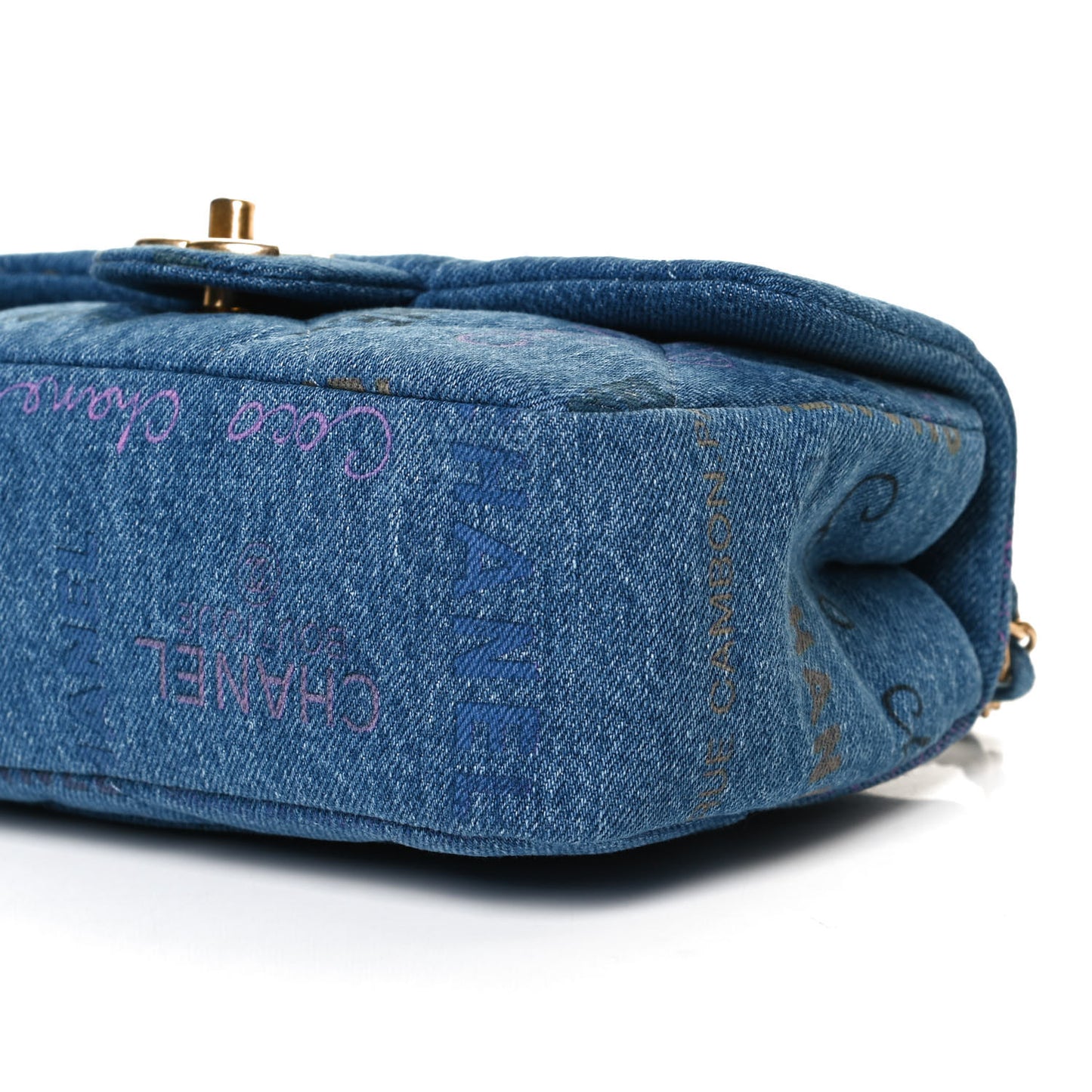 Denim Quilted Mini Denim Mood Rectangular Flap Blue Multicolor