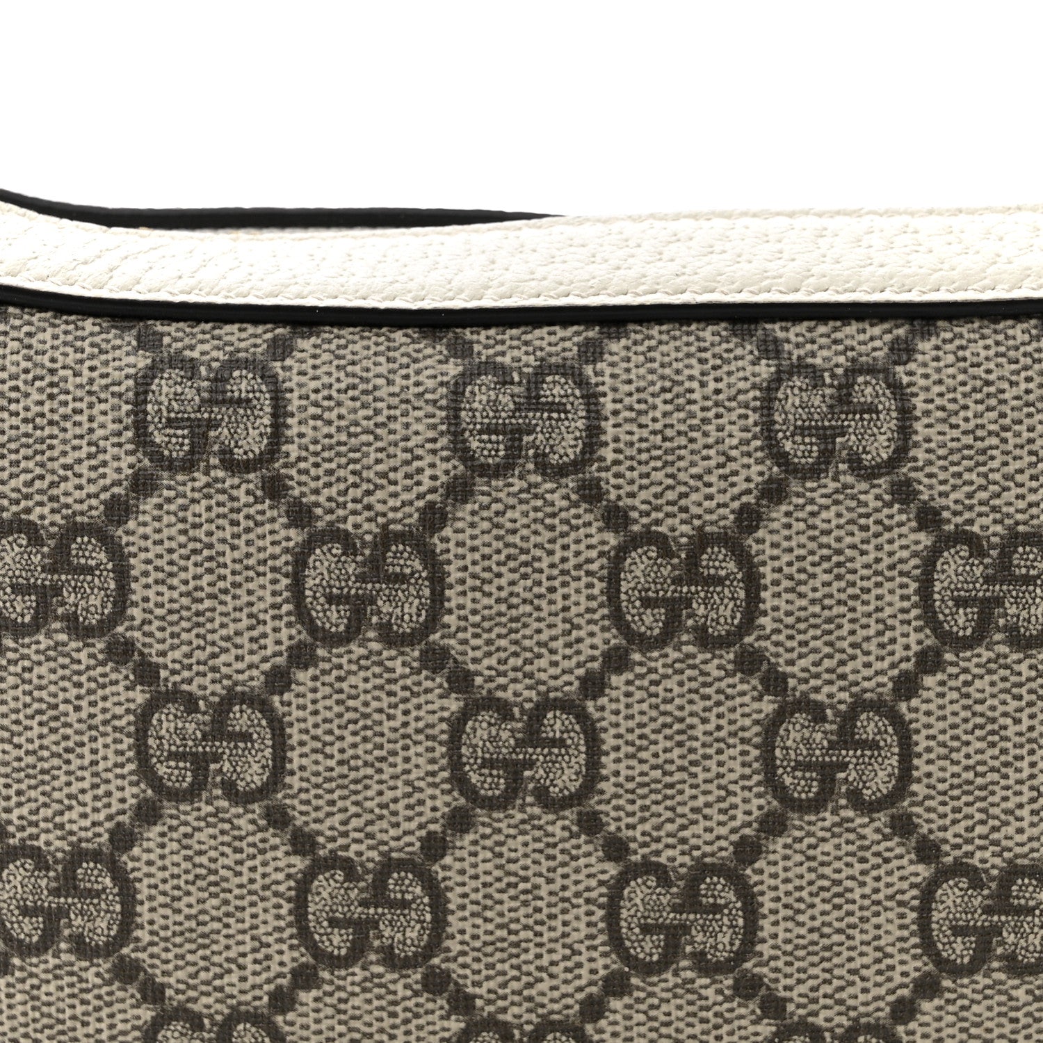 Gucci GG Supreme Monogram Textured Dollar Calfskin Web Mini Ophidia Half Moon Hobo Beige Ebony Mystic White 8 of 10