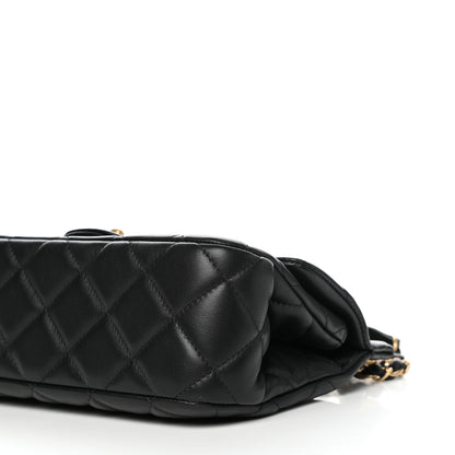 Chanel Calfskin Quilted Small Lady Handle Clutch With Chain Black 10 of 12