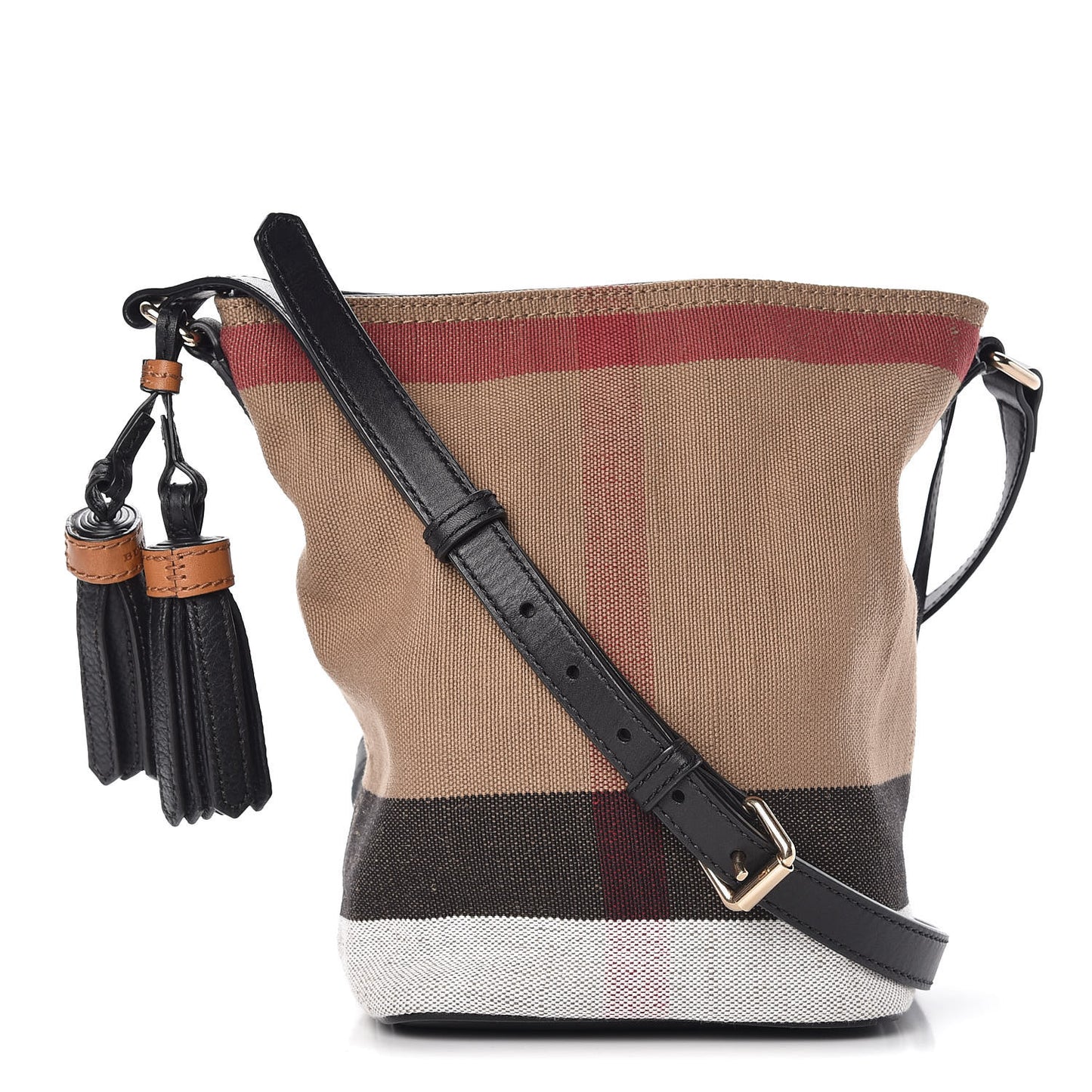 Canvas Mega Check Mini Ashby Tassel Crossbody Black