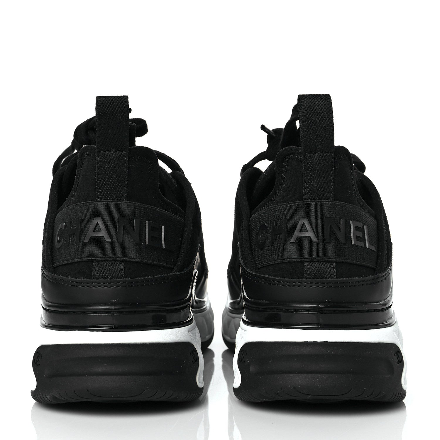 Chanel Velvet Calfskin Mixed Fibers CC Sneakers 39 Black 5 of 9