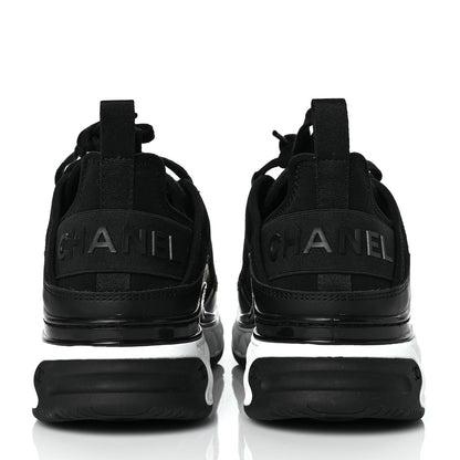 Chanel Velvet Calfskin Mixed Fibers CC Sneakers 39 Black 5 of 9