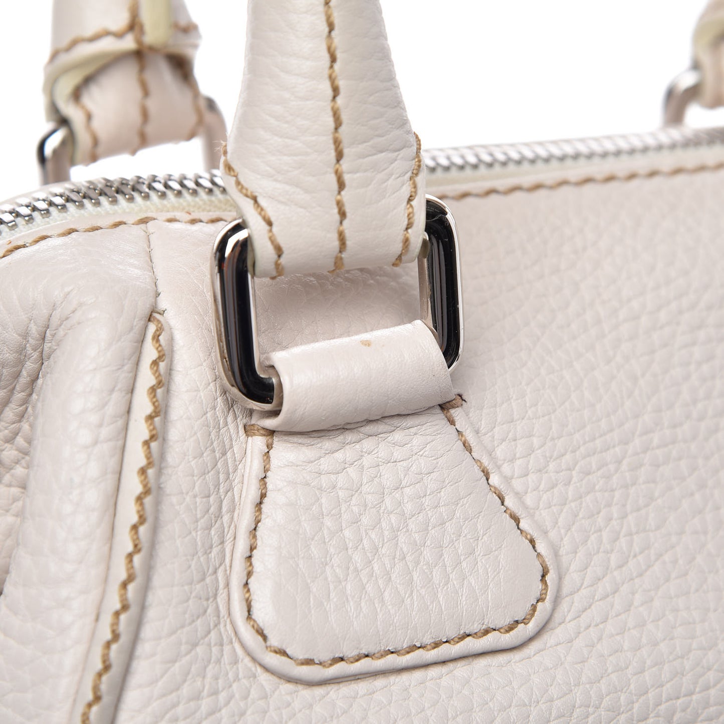 Calfskin Small Tassel Bowler White