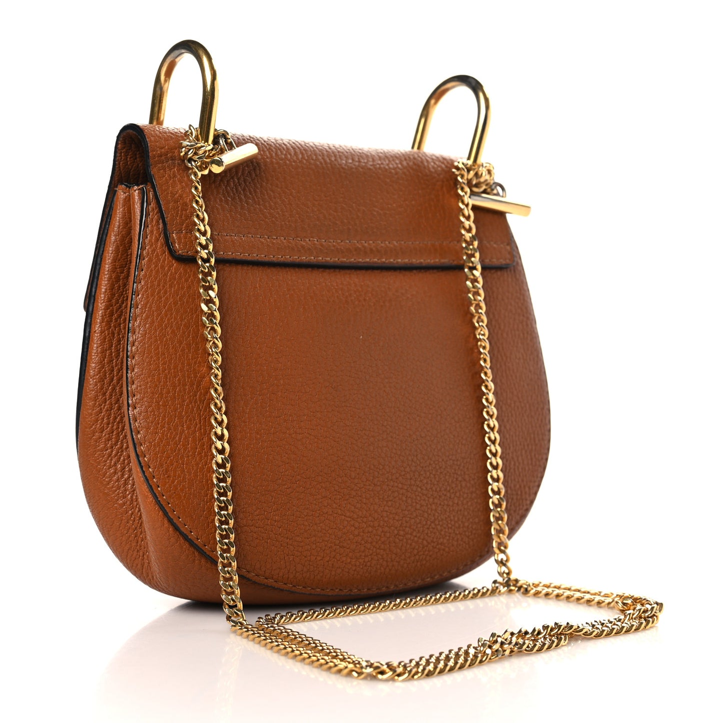 Grained Lambskin Mini Drew Shoulder Bag Caramel
