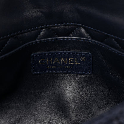 Chanel Woven Nylon Medium Single Flap Blue 6 of 16