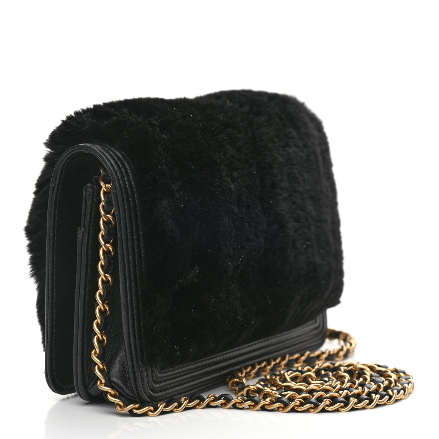 Orylag Lambskin Wallet On Chain Black