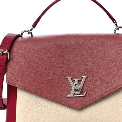 Louis Vuitton Soft Calfskin My Lockme Top Handle Rose Boudoir Lie de Vin Creme 7 of 9