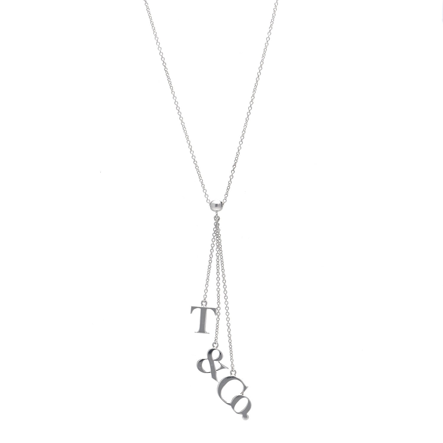 Tiffany Sterling Silver Letters Lariat Necklace 1 of 4
