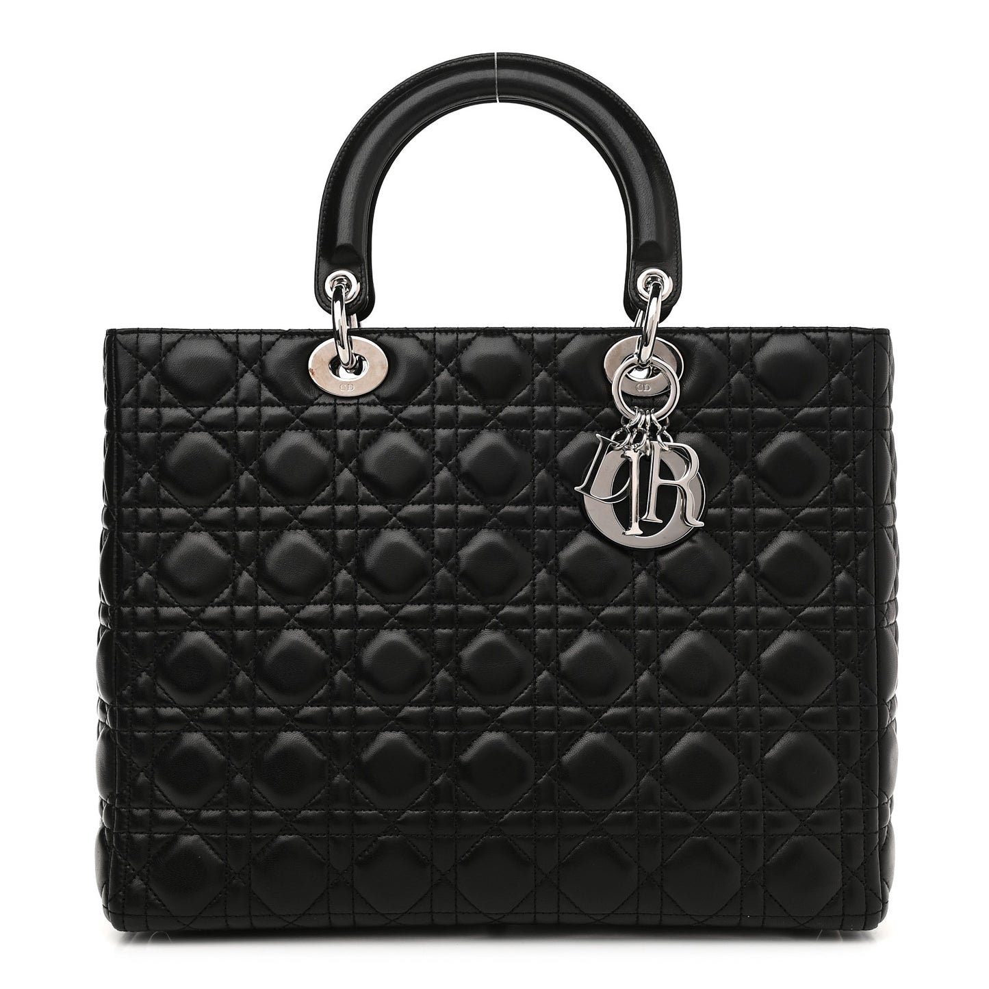 Lambskin Cannage Large Lady Dior Black