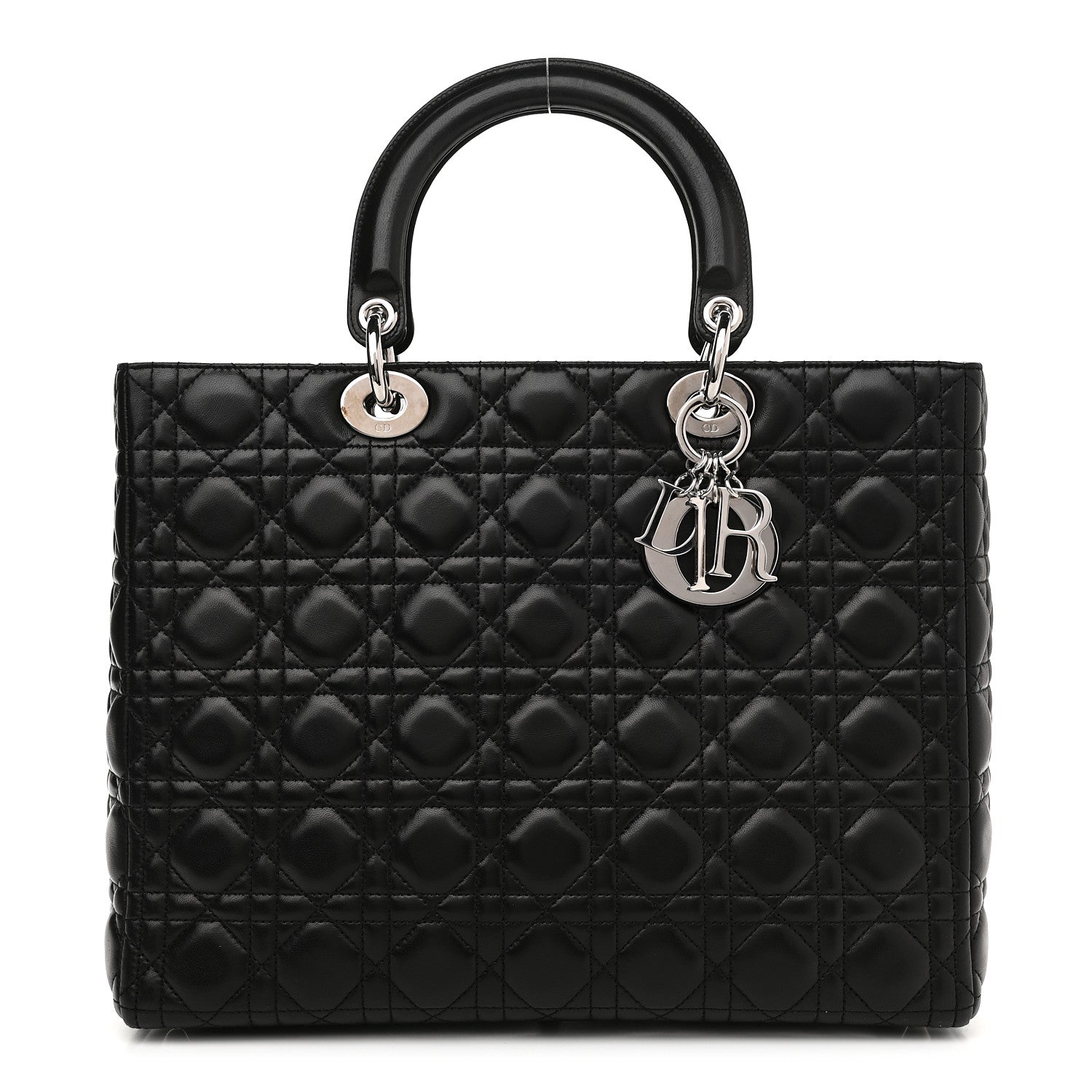 Christian Dior Lambskin Cannage Large Lady Dior Black 1 of 12