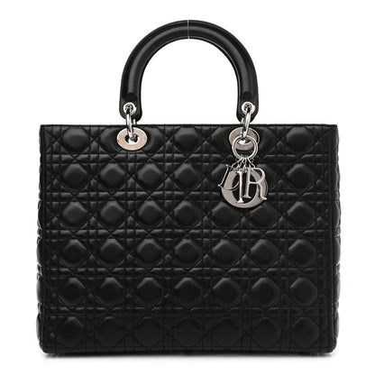 Christian Dior Lambskin Cannage Large Lady Dior Black 1 of 12