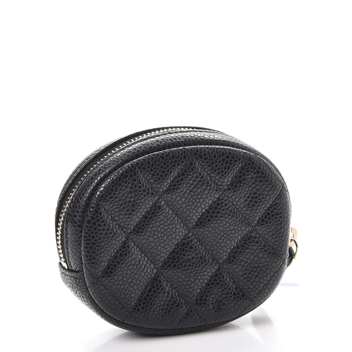 Caviar Quilted Zip Around Classic Coin Purse Black