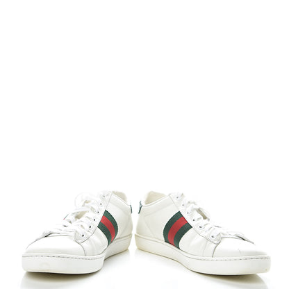 Gucci Calfskin Crocodile Web Womens Ace Sneakers 39 White Green 5 of 18