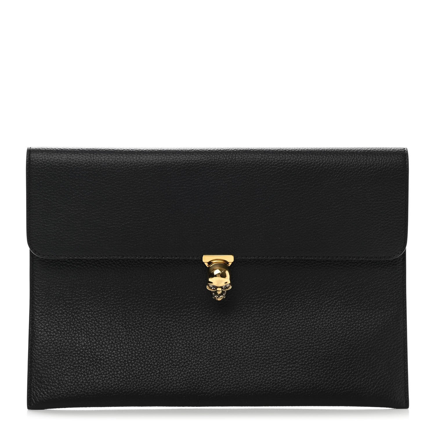 Alexander McQueen Calfskin Skull Envelope Clutch Black 1 of 10