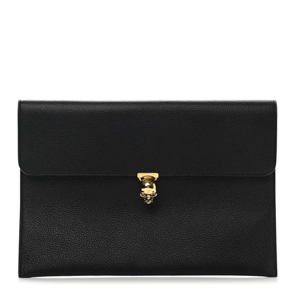 Alexander McQueen Calfskin Skull Envelope Clutch Black 1 of 10
