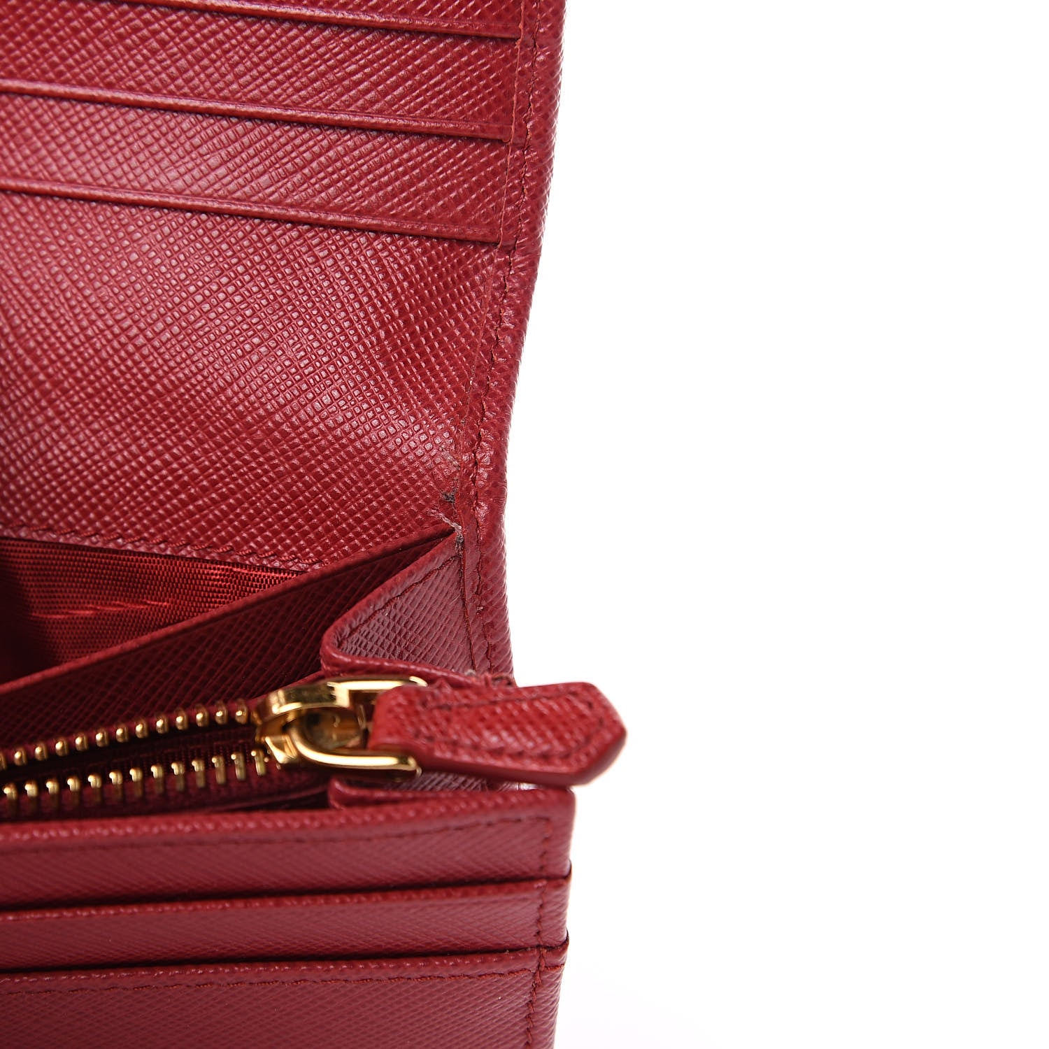 Prada Saffiano Metal Continental Flap Wallet Fuoco 9 of 9