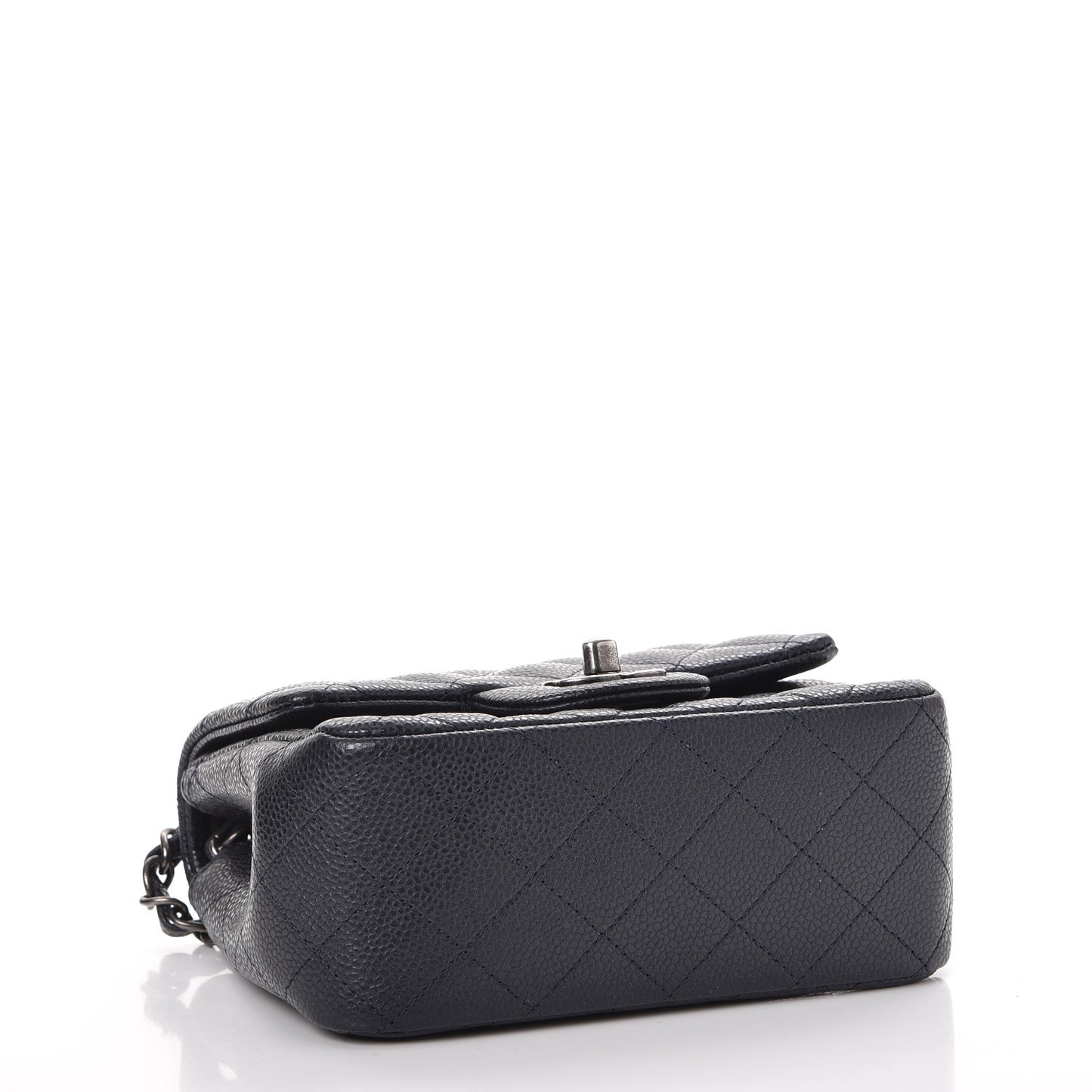 Caviar Quilted Mini Square Flap Navy
