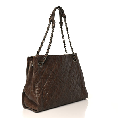 Chanel Glazed Caviar Quilted Tote Brown 3 of 9