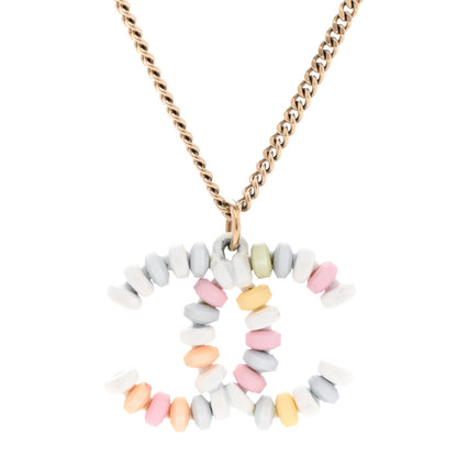 Chanel Candy Chain CC Pendant Necklace Gold Multicolor 4 of 7
