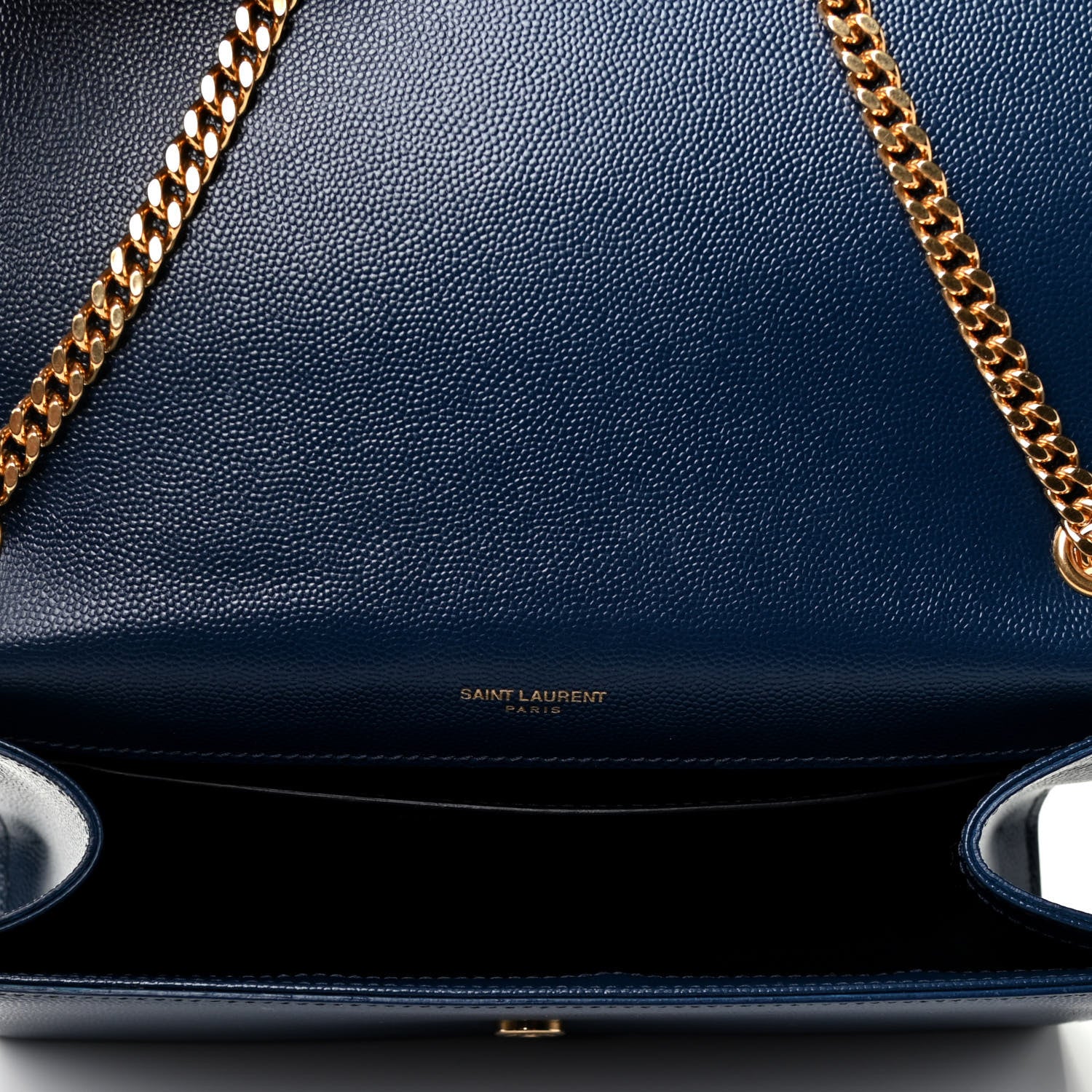 Saint Laurent Grain De Poudre Medium Classic Monogram Kate Satchel Denim Blue 4 of 4