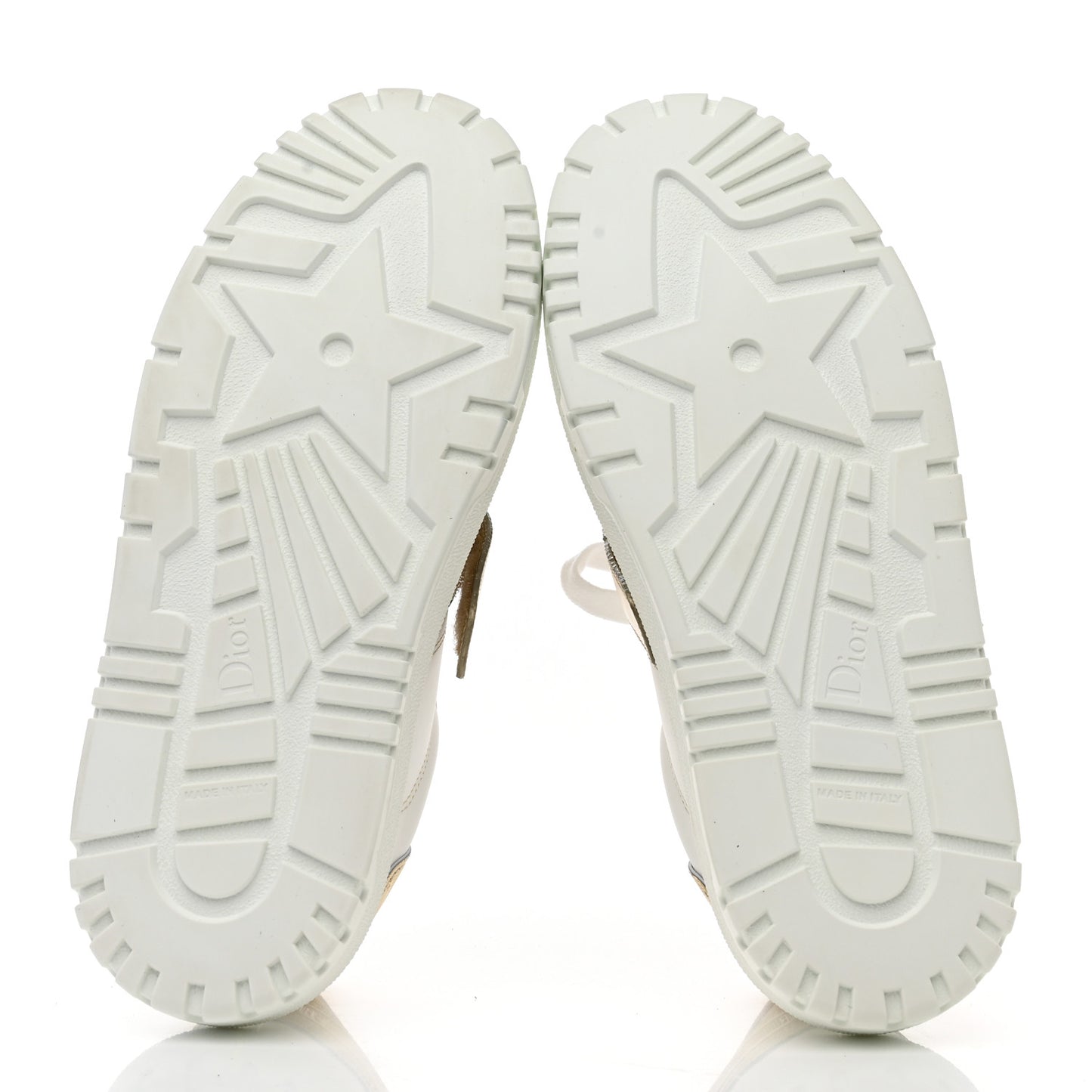 Laminated Calfskin Dior-ID Platform Sneakers 37.5 Off White Gold