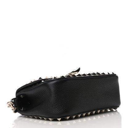 Valentino Garavani Grainy Calfskin Small Rockstud Top Handle Bag Black 5 of 10