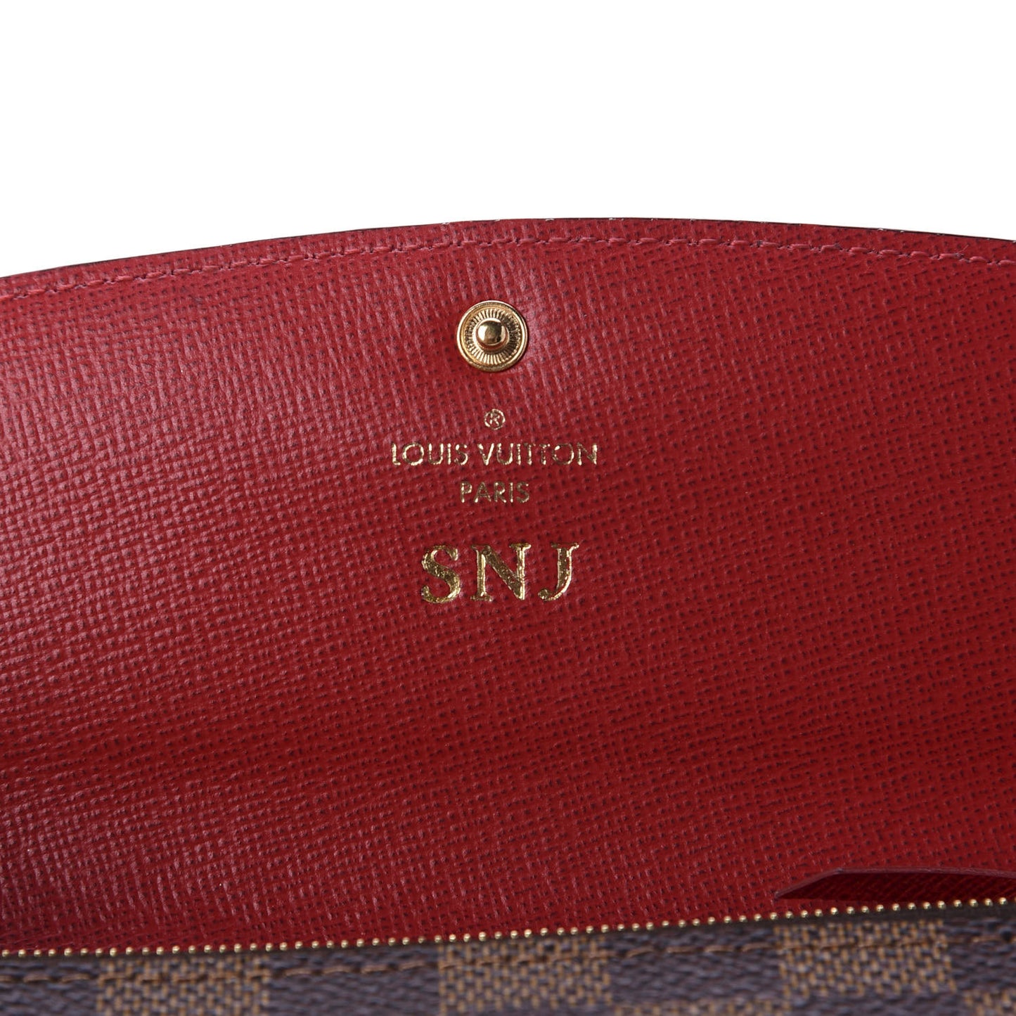 Damier Ebene Emilie Wallet Red