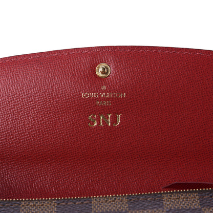 Louis Vuitton Damier Ebene Emilie Wallet Red 8 of 10