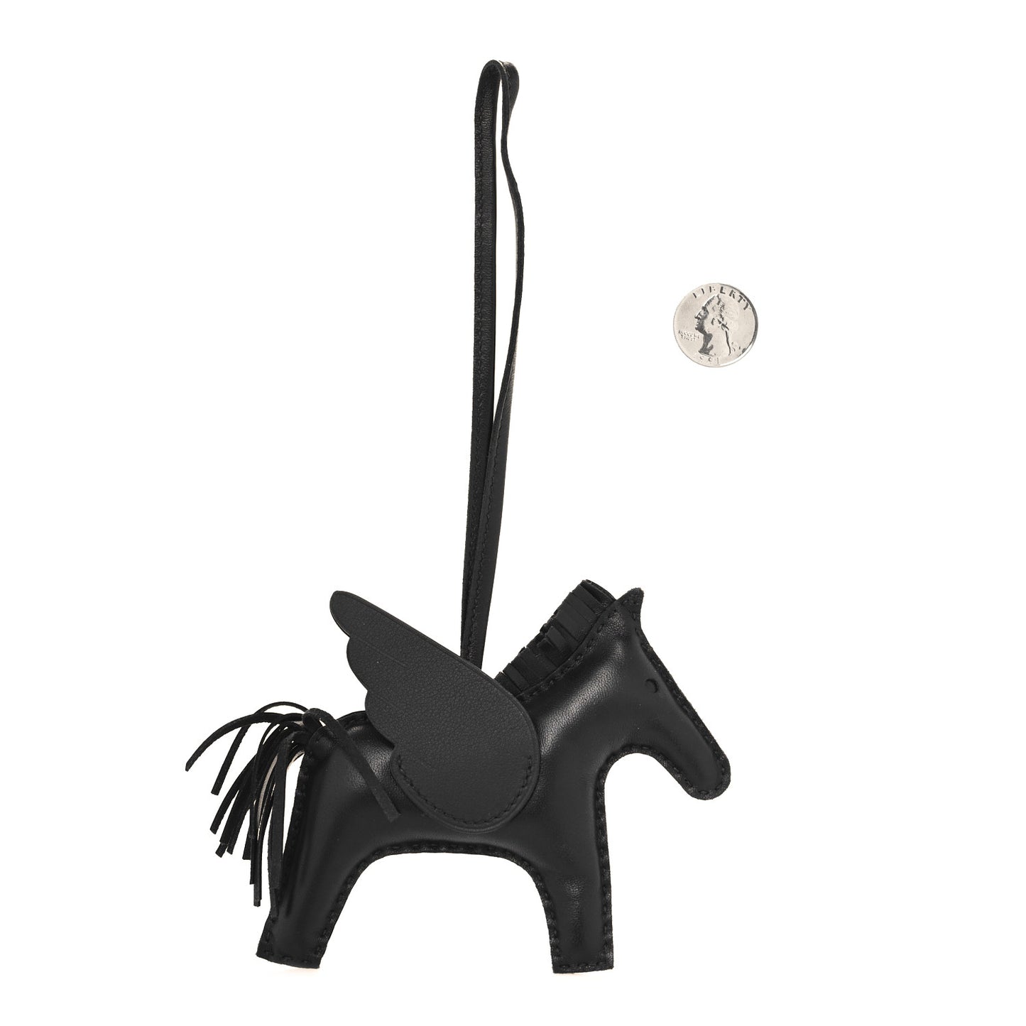 Milo Lambskin Grigri Rodeo Pegase Horse Bag Charm MM So Black