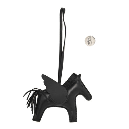 Hermes Milo Lambskin Grigri Rodeo Pegase Horse Bag Charm MM So Black 2 of 4