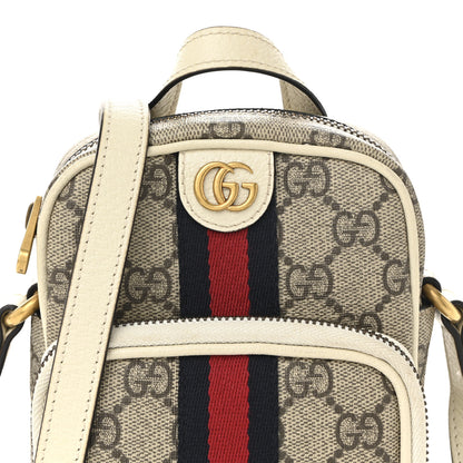 Gucci GG Supreme Monogram Web Mini Ophidia Double Zip Messenger Bag Beige Ebony Mystic White 8 of 10