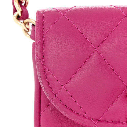 Chanel Tweed Lambskin Quilted Waist Bag With Coin Purse Fuchsia 15 of 15