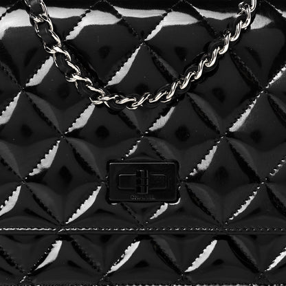 Chanel Patent Calfskin Quilted Reissue Wallet On Chain WOC Black 8 of 11