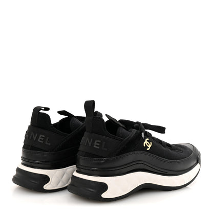 Chanel Velvet Calfskin Mixed Fibers CC Sneakers 36 Black 5 of 10
