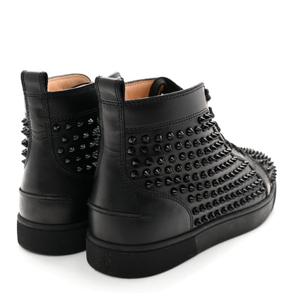 Christian Louboutin Calfskin Mens Louis Spikes Flat Sneakers 43 Black 4 of 11